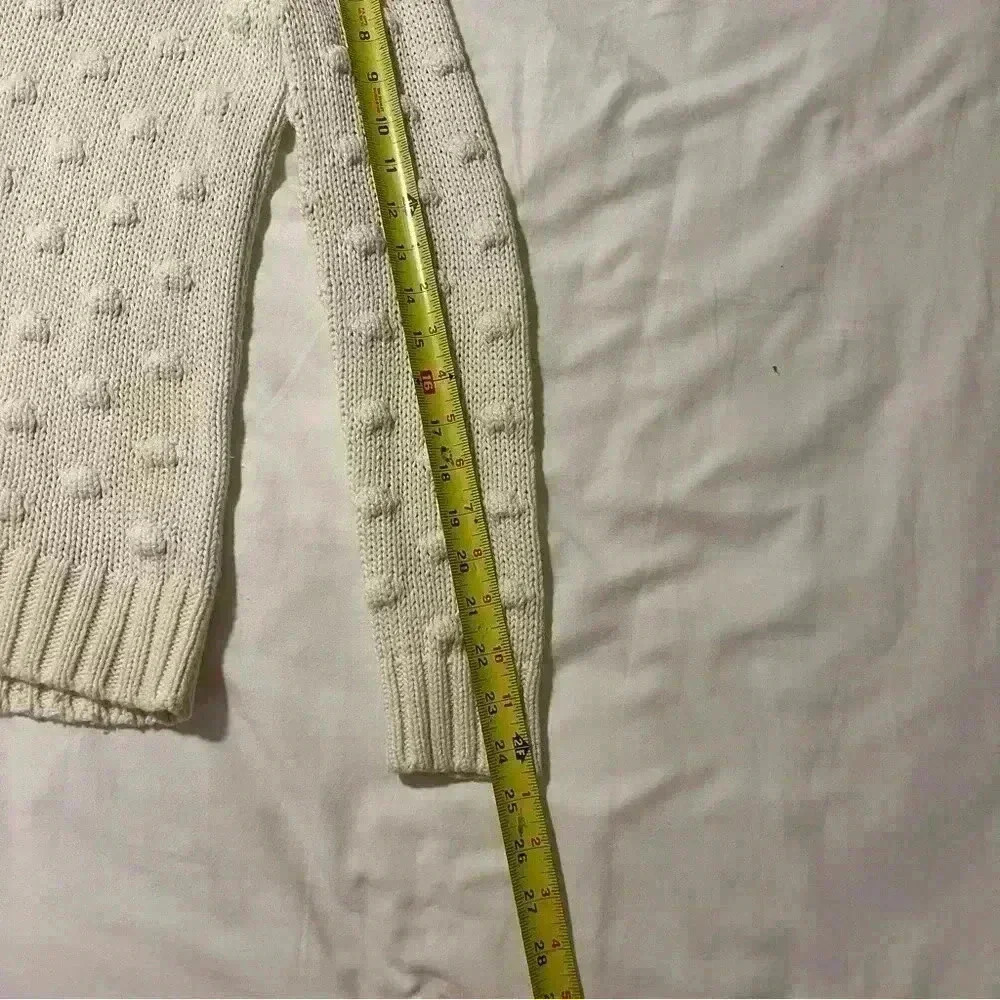 Vince Camuto Ivory Cotton Popcorn Sweater S - Picture 6 of 8